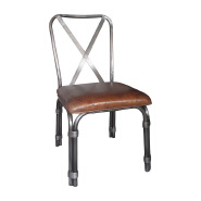 Vintage Hotel Bistro Retro Rural Cross Back Metal Frame Linen Fabric Seat Upholstered Dining Chair